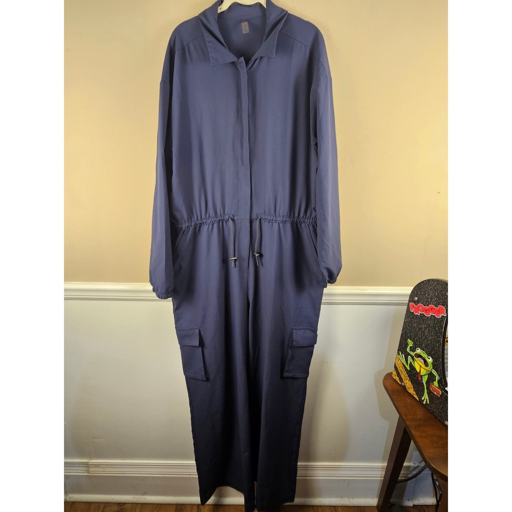 Beyond Yoga Womens Navy Weekend Warrior Cargo Jumpsuit XL